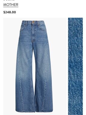 MOTHER High-Rise Wide-Leg Jeans — Medium Blue Denim